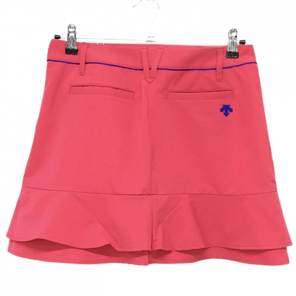 新品】デサントゴルフ スカート レッド系 吸汗速乾 UVケア ストレッチ