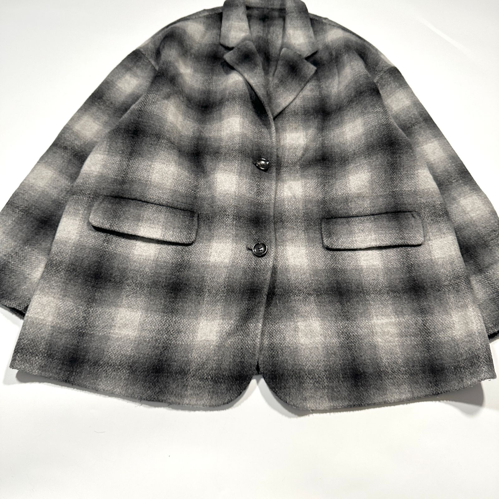 Spick & Span ウール混 チェック柄テーラードジャケット オーバー 