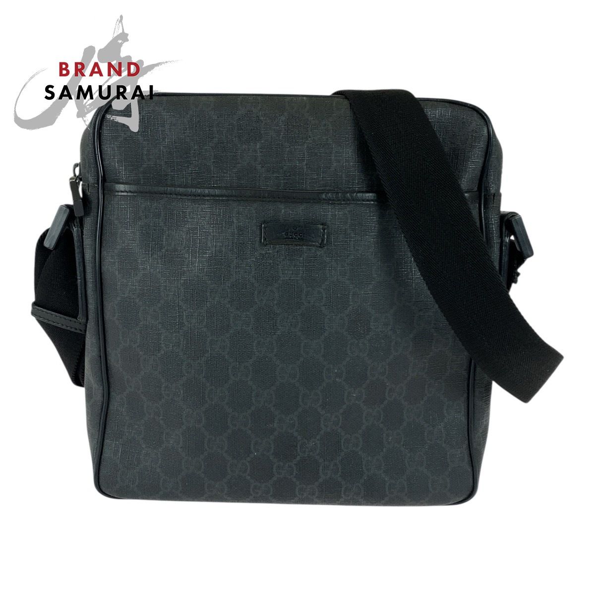 GUCCI グッチ ブラック 黒 グレー GGスプリームキャンバス/レザー 