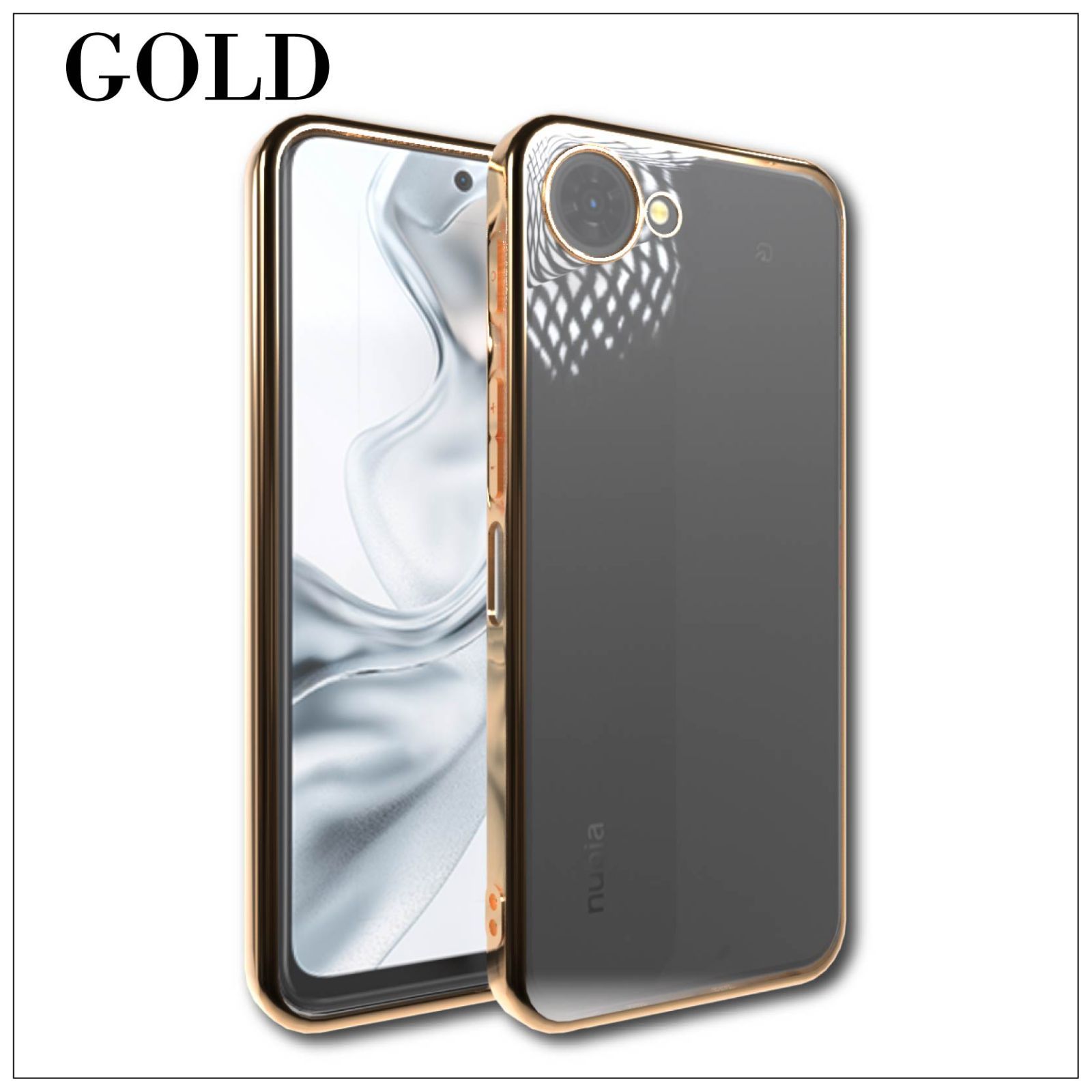 ZTE nubia S2e (A507ZT) S2R シンプル サイドメッキ加工 TPU クリア 耐 