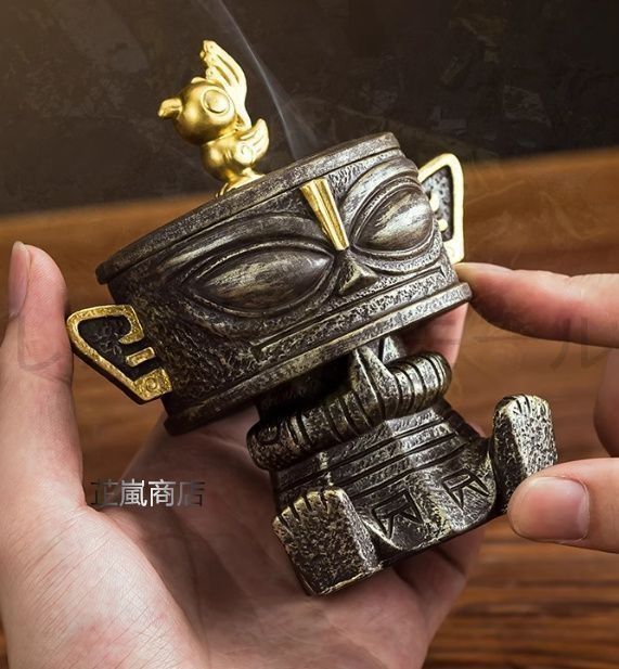 新品・未使用】香炉 三星堆 銅人 置物 鑑賞 セラミック製 工芸品 美術