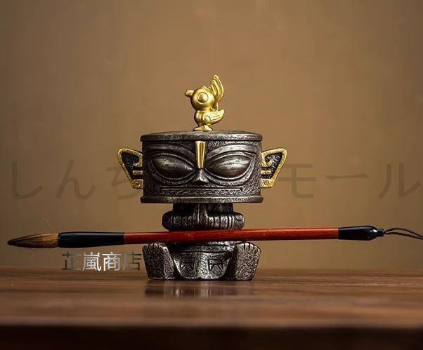 新品・未使用】香炉 三星堆 銅人 置物 鑑賞 セラミック製 工芸品 美術