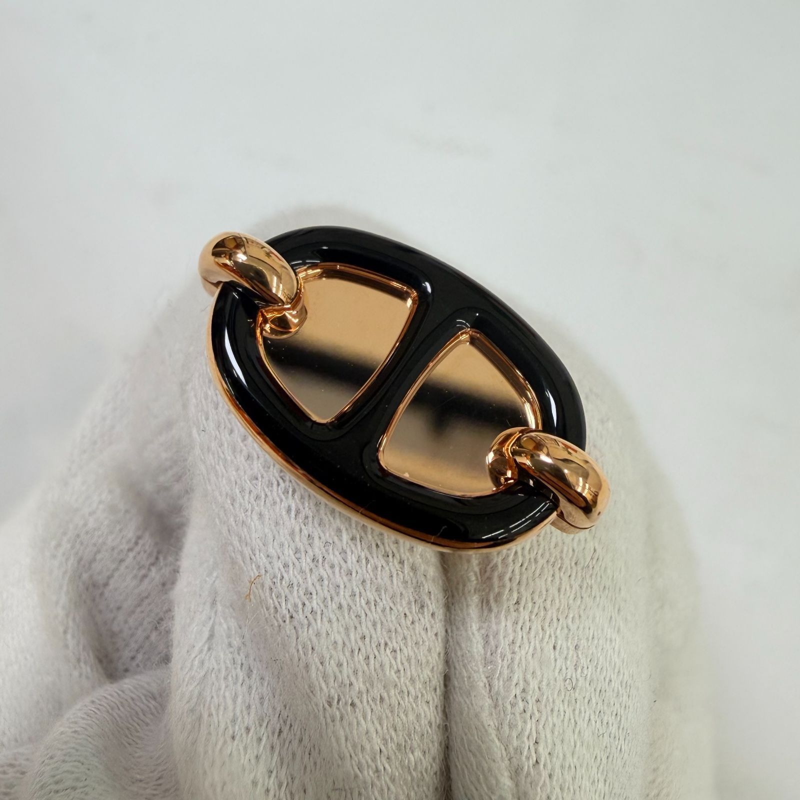 【美品】HERMES ミニ・マイヨン　黒×ローズゴールド 鑑定済み 【 美品 】エルメス 《 ミニ マイヨン 》 ブラック