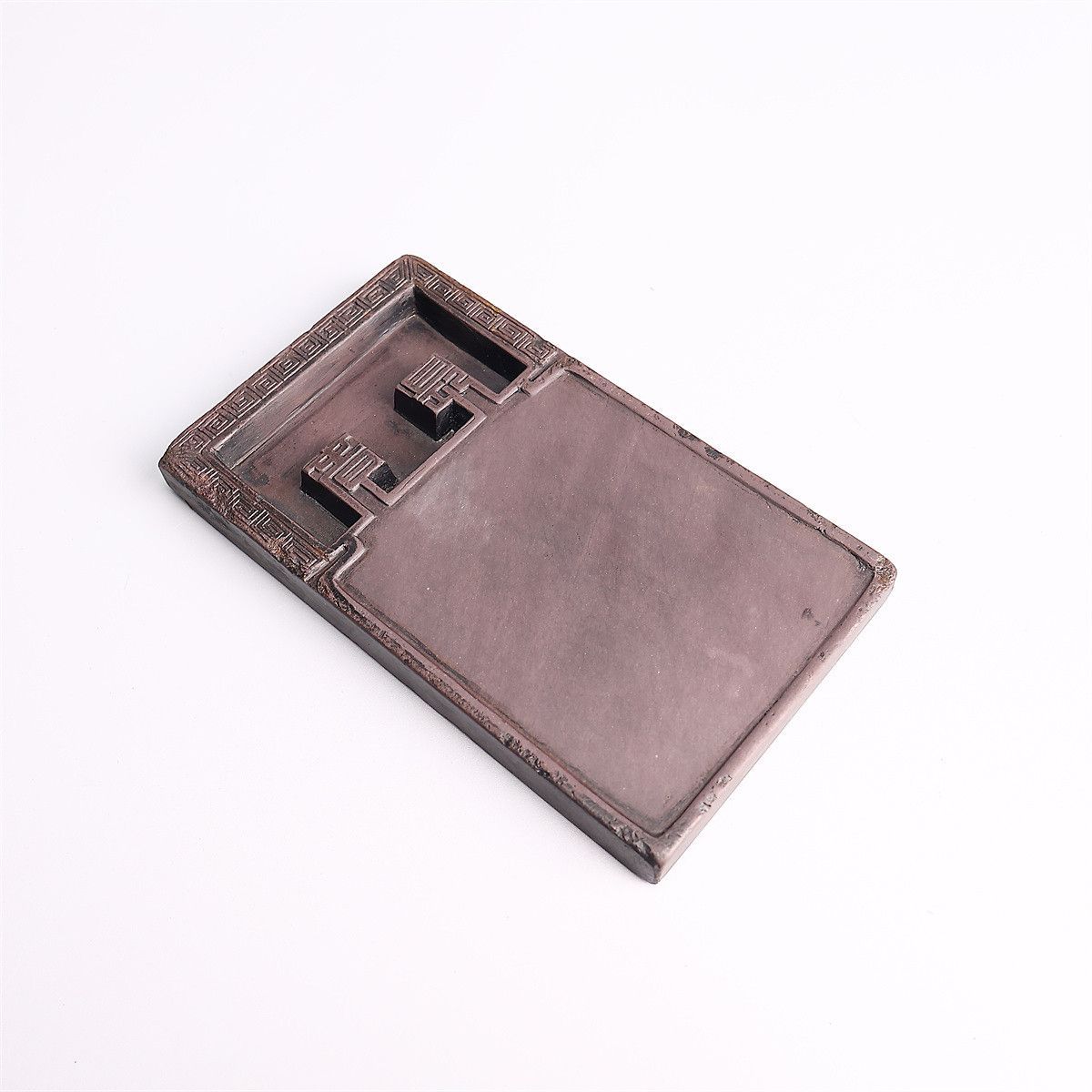 唐物 【天然端渓石製】 書道具 端渓硯 幅13×7.5㎝ 重284g／木箱付