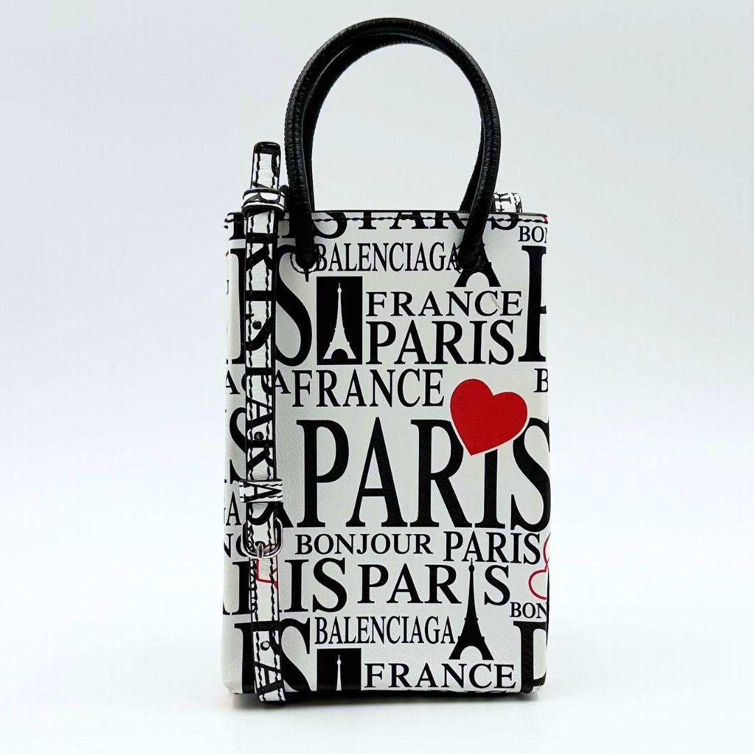 美品】Balenciaga ボンジュール パリ フォンホルダー - メルカリ