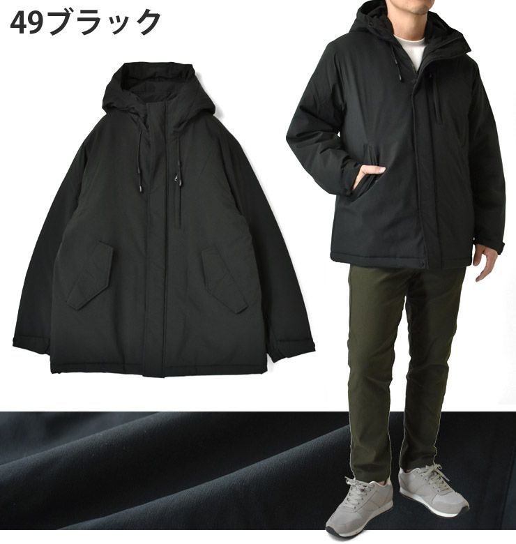 モッズコート 《49ブラック》新品 未使用 メンズ 中わた 超防寒 厚手 5 