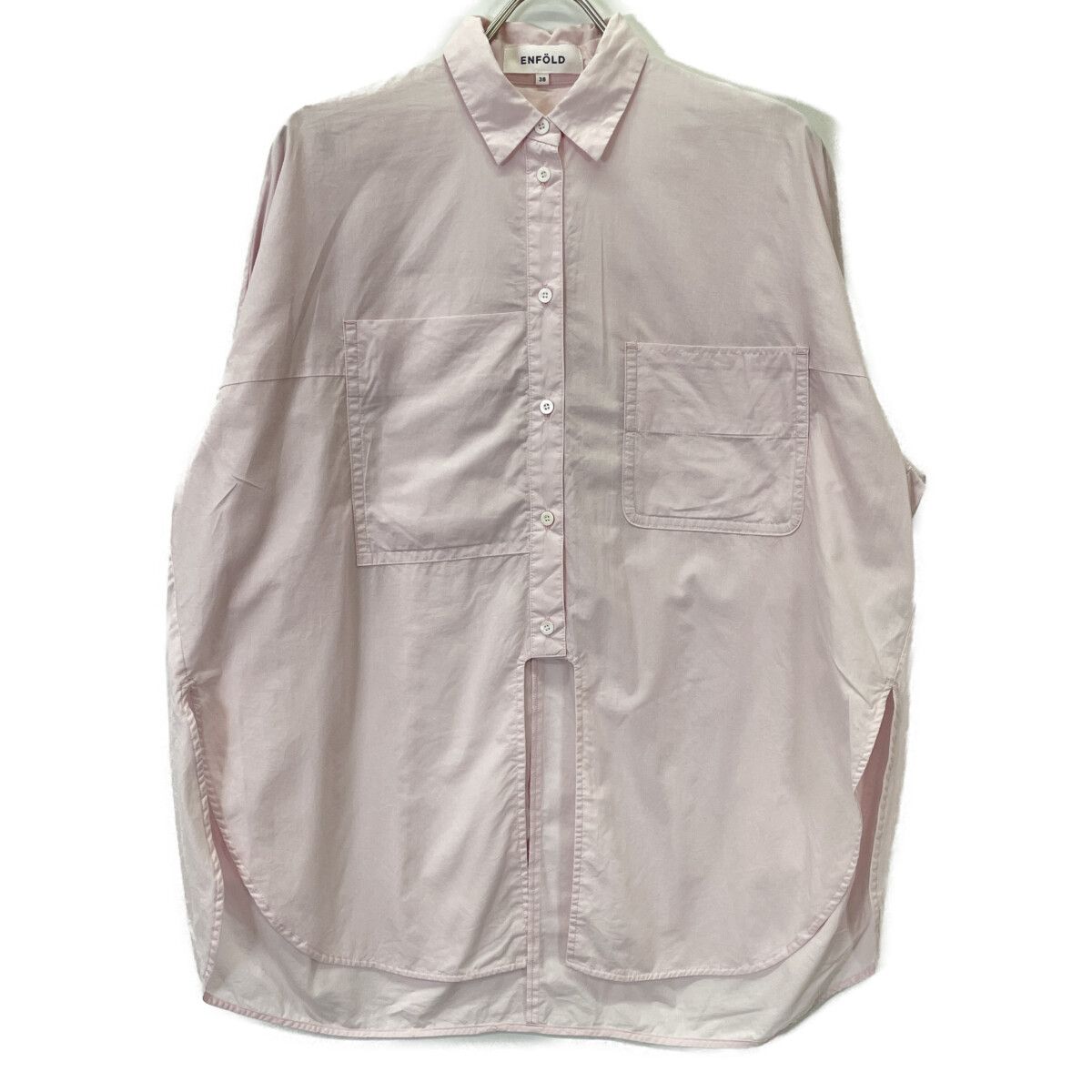 ENFOLD エンフォルド 23SS 300GS230-0260 ﾋﾟﾝｸ ｺｯﾄﾝ ROUND-SLIT SHIRT