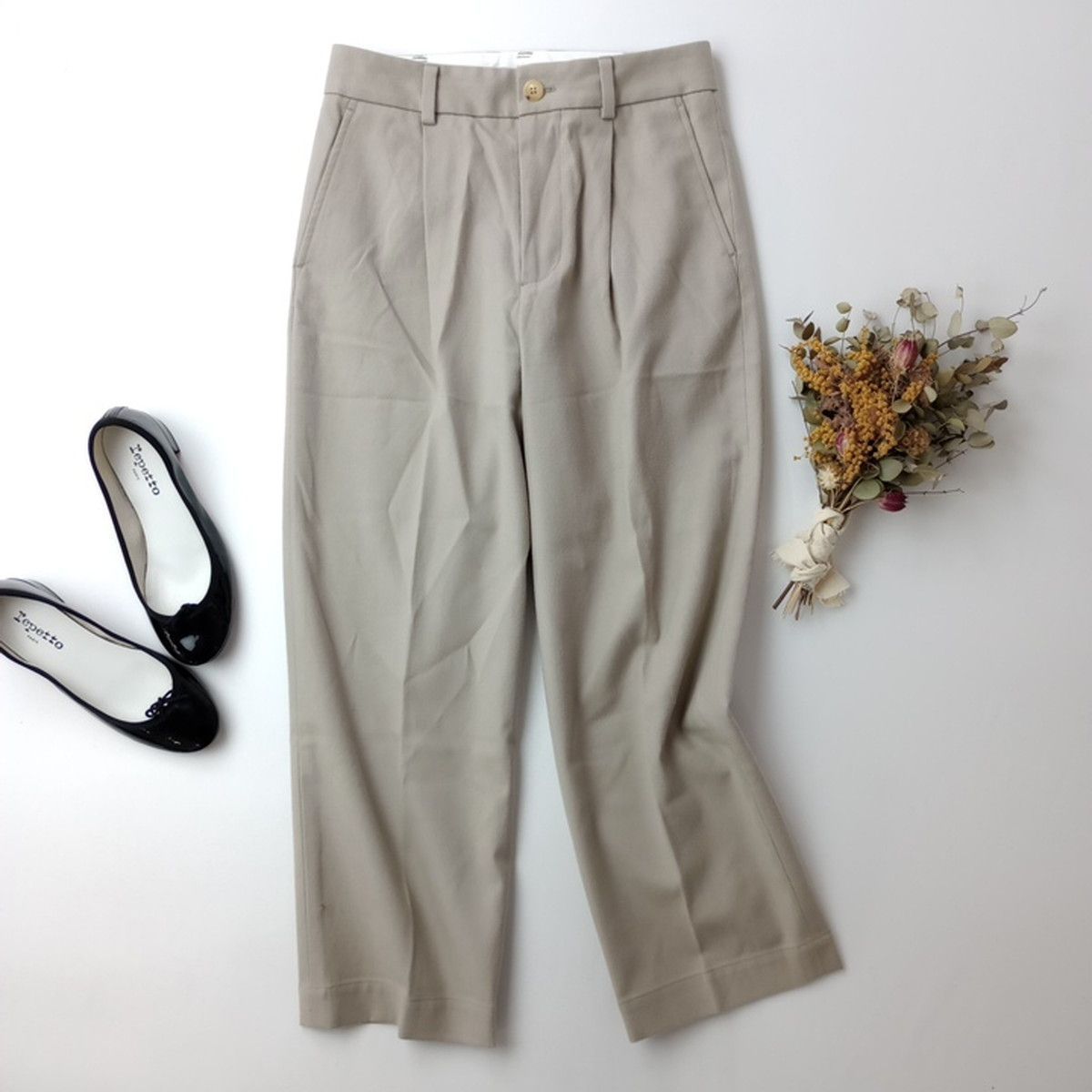 MARGARET HOWELL マーガレットハウエル BRUSHED COTTON WOOL TROUSERS