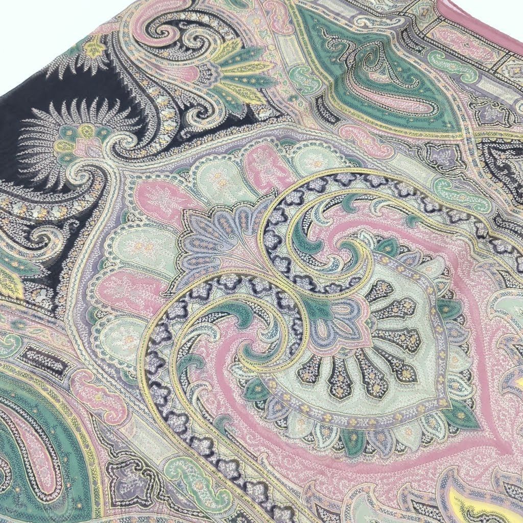 R エトロ ETRO スカーフ シルク 100% ペイズリー ピンク マルチカラー