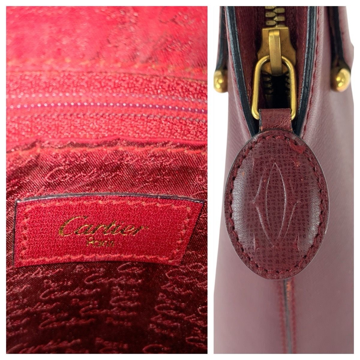 ✨美品✨カルティエ　マストライン　ハンドバッグ　ボルドー　ゴールド金具 CARTIER カルティエ マストライン ボルドー ゴールド金具 レザー