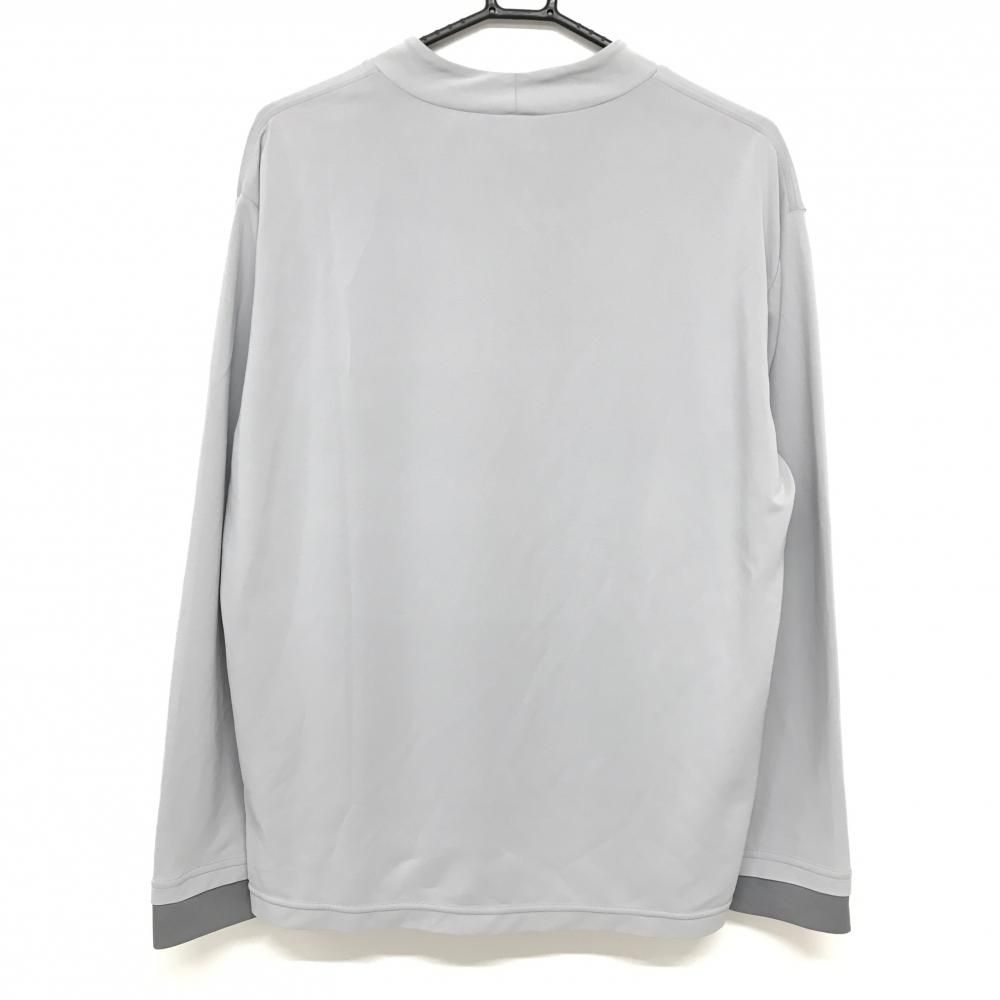 美品　マークアンドロナ　タートルネック長袖シャツ　グレー／ホワイト 美品】マークアンドロナ 長袖ハイネックシャツ グレー ストレッチ 袖