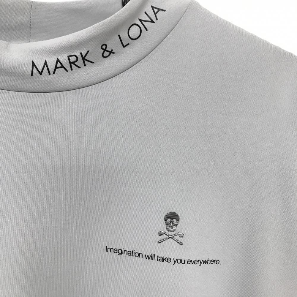 美品】マークアンドロナ 長袖ハイネックシャツ グレー ストレッチ 袖