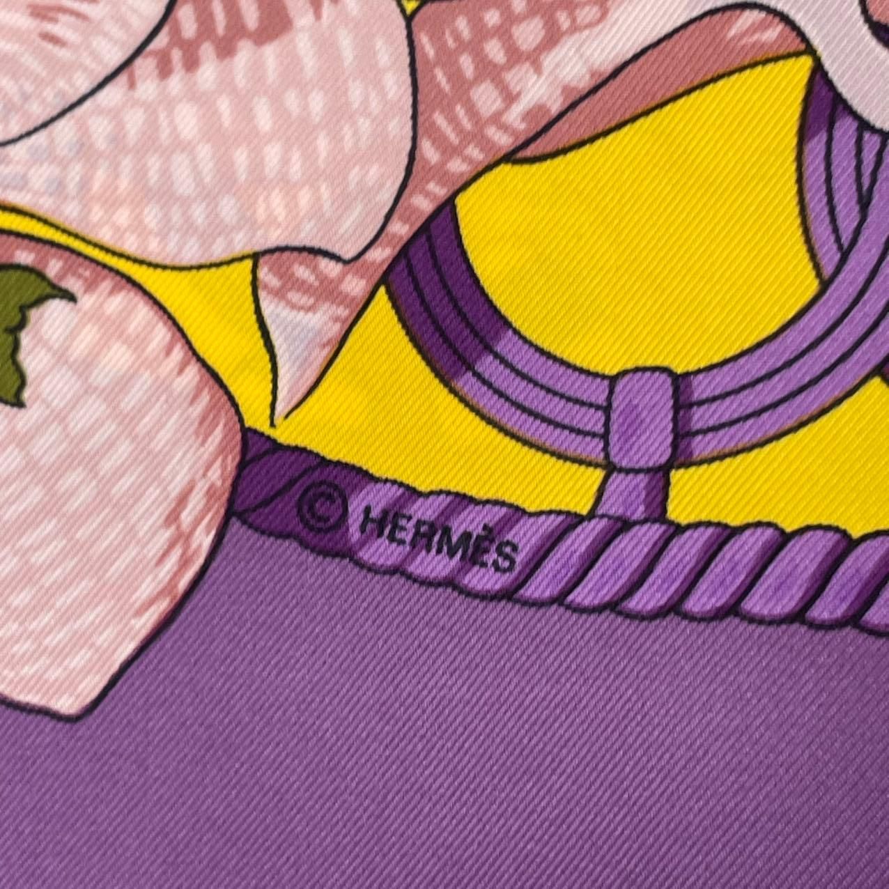 HERMES エルメス スカーフ シルク カレ90 花柄 胡蝶蘭 オーキッド 未使用品 HERMES エルメス スカーフ シルク カレ90 花柄 胡蝶蘭