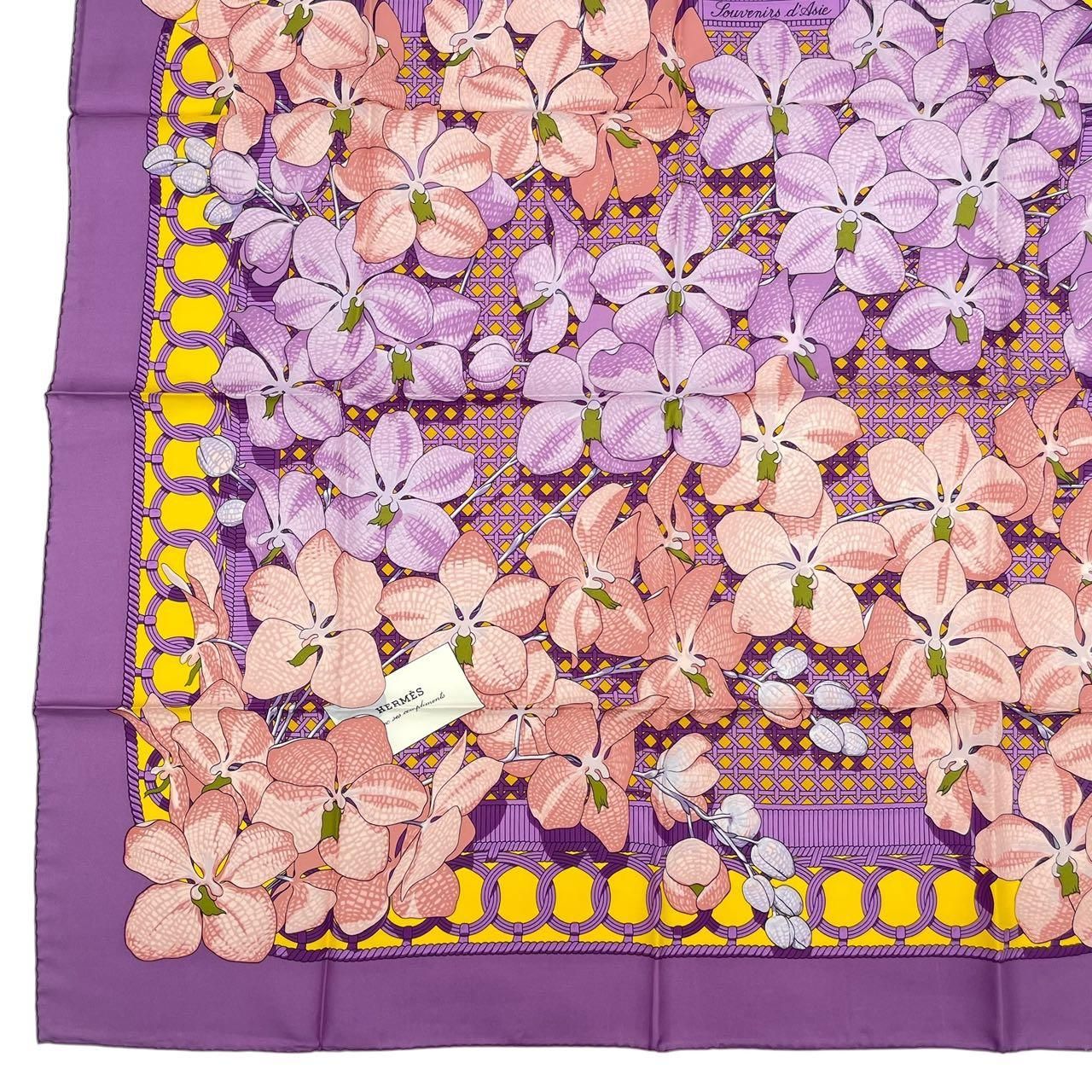 HERMES エルメス スカーフ シルク カレ90 花柄 胡蝶蘭 オーキッド 未使用品 HERMES エルメス スカーフ シルク カレ90 花柄 胡蝶蘭