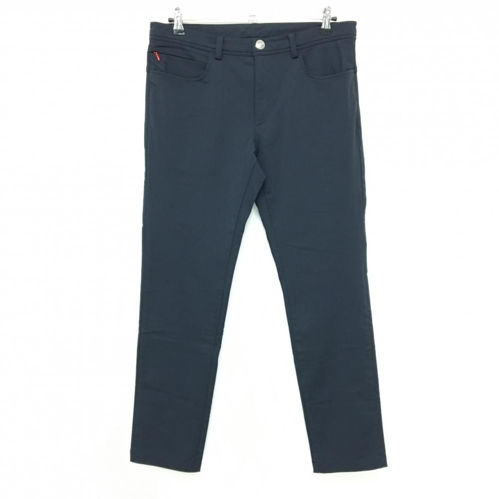 マークアンドロナ パンツ ネイビー ポケット口ロゴ ストレッチ メンズ