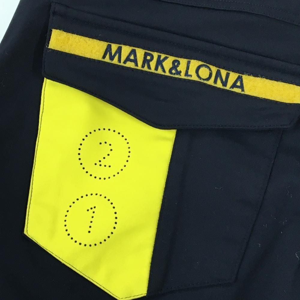 マークアンドロナ パンツ ネイビー ポケット口ロゴ ストレッチ メンズ