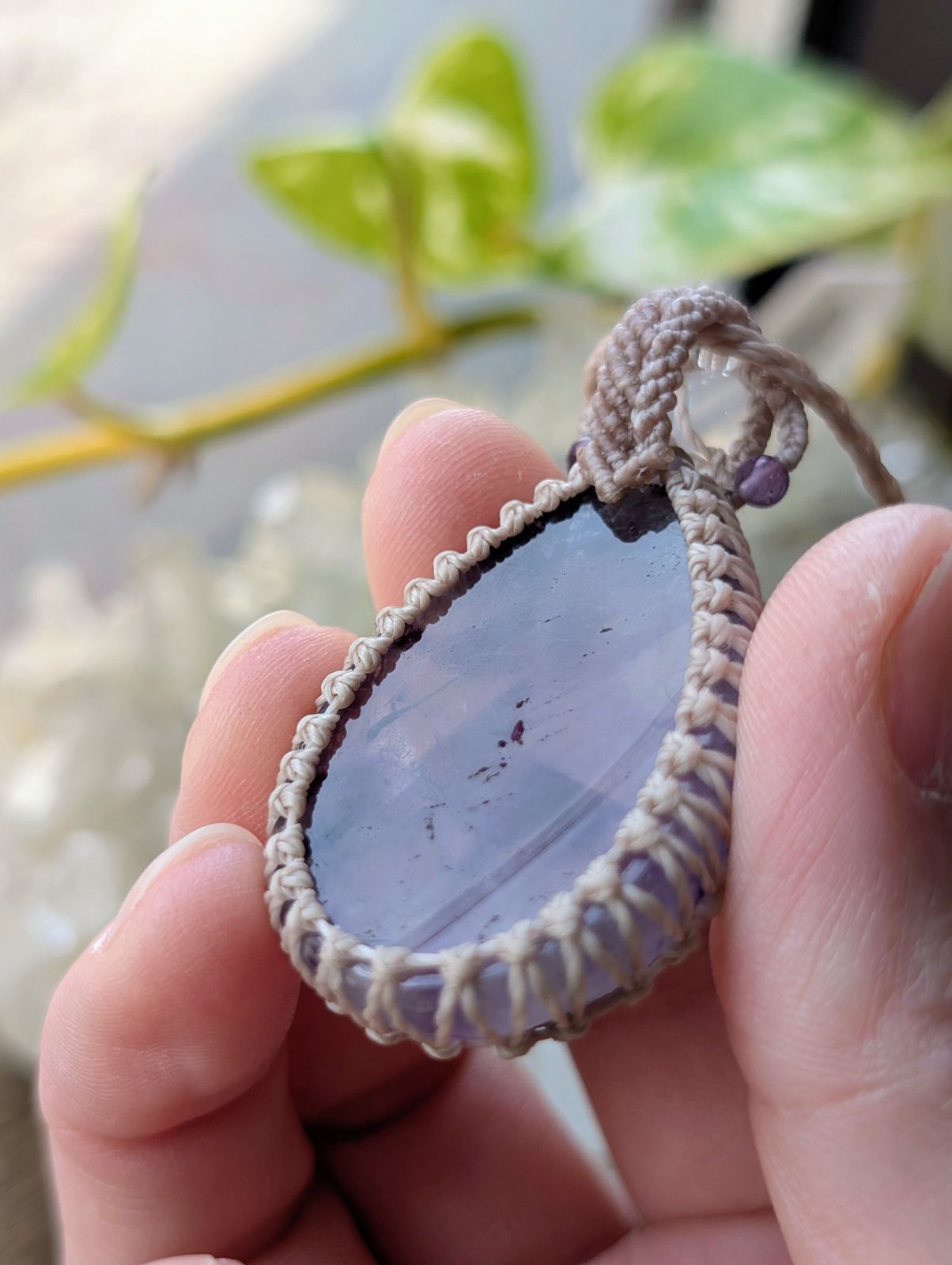 ☆トラピッチェアメジスト・アメジスト☆マクラメ編みネックレス 513