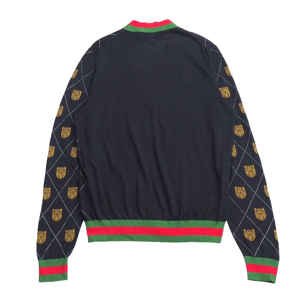 □美品□GUCCI グッチ カーディガン サイズM タイガー シェリーライン