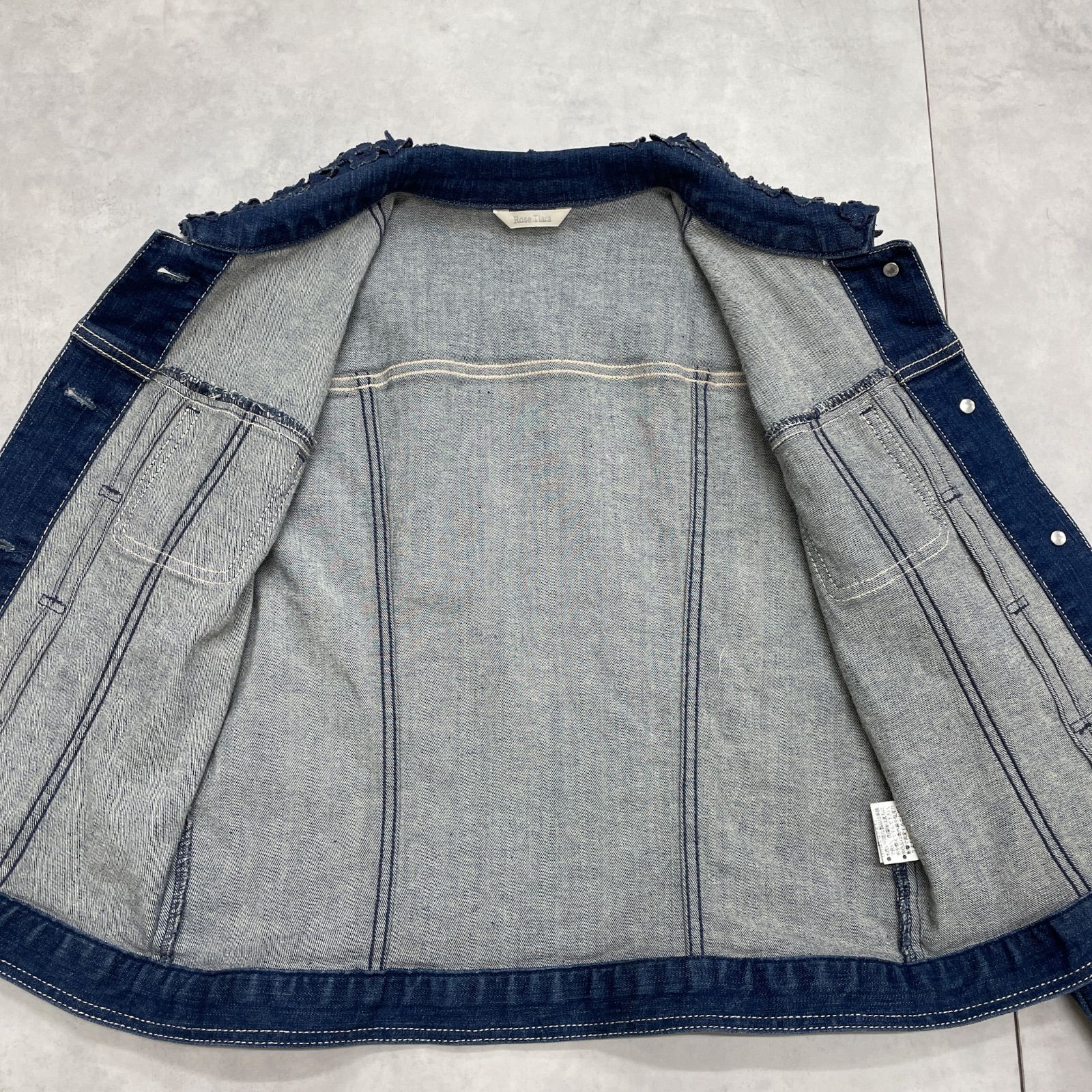 Rose Tiara ローズティアラ デニムジャケット 襟フラワーレース