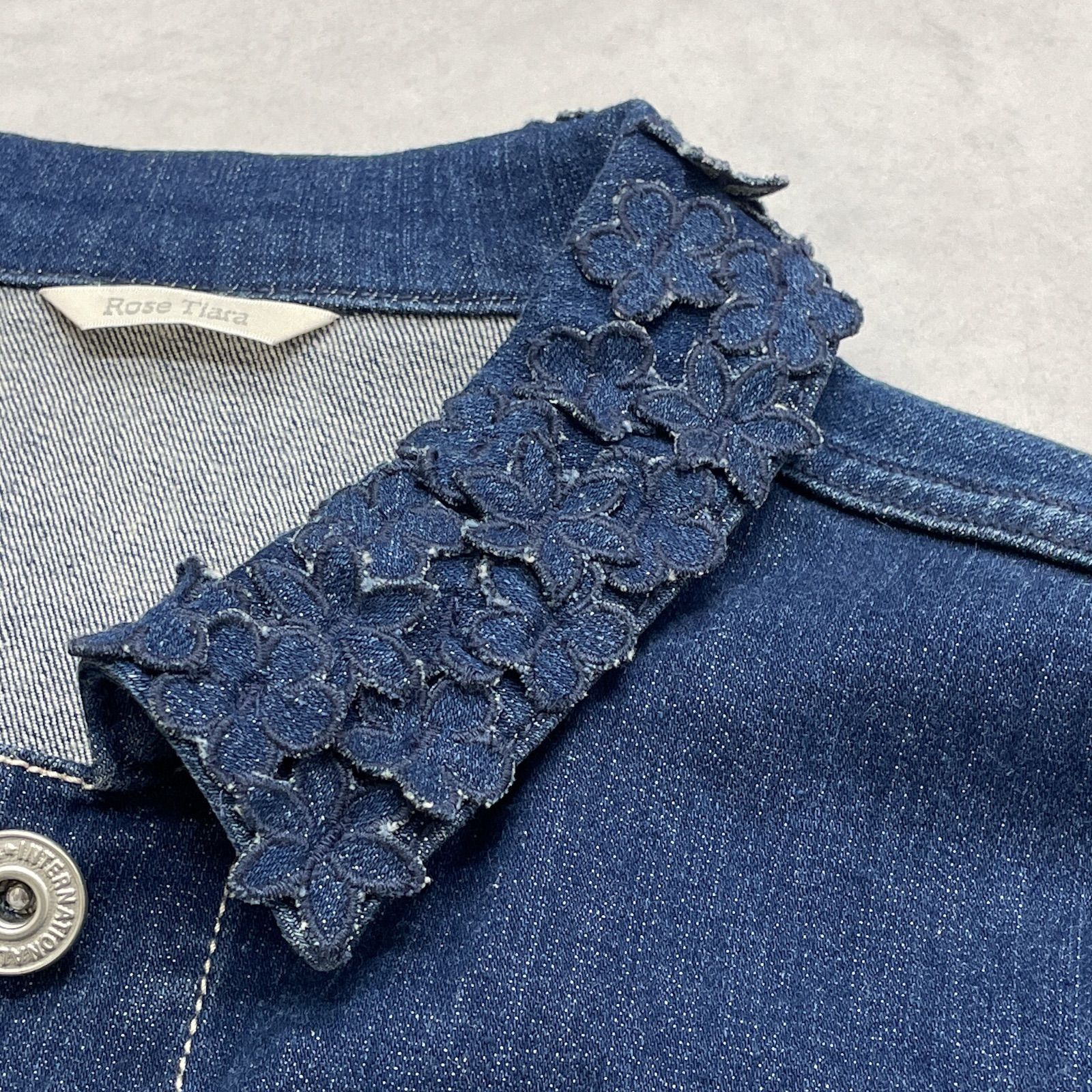 Rose Tiara ローズティアラ デニムジャケット 襟フラワーレース