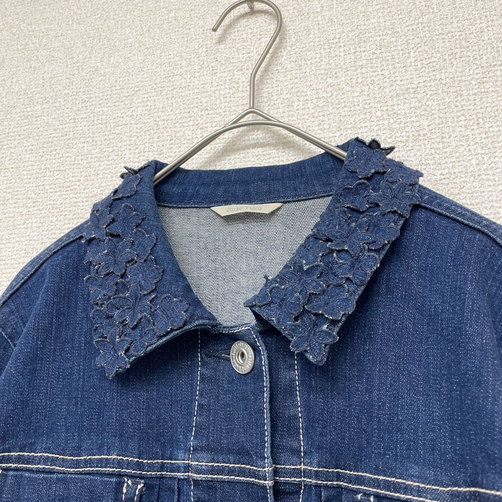 Rose Tiara ローズティアラ デニムジャケット 襟フラワーレース