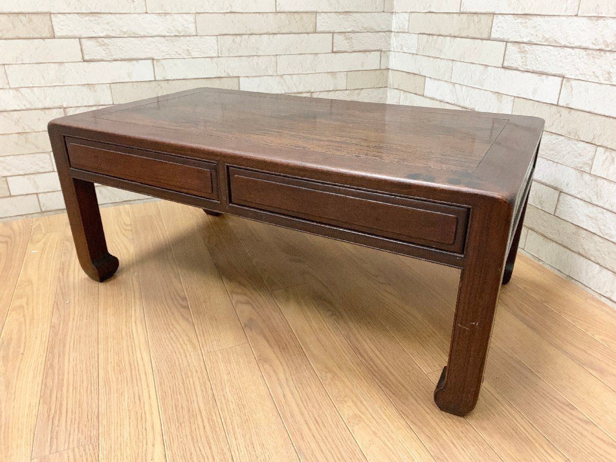 昭和レトロ 文机 ローテーブル 引き出し3杯 古家具 木製 机 ヴィンテージ ヴィンテージ引出し付き座机 昭和初期の和風レトロ