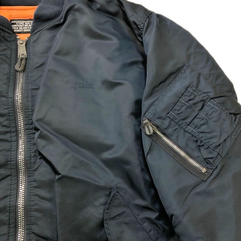 90年代 Schott ショット MA-1 フライトジャケット ミリタリー ネイビー