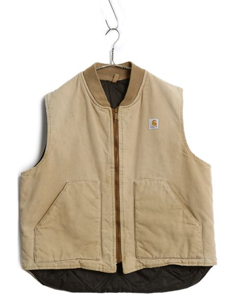 80s 90s USA製 ☆ カーハート 中綿 ダック ベスト メンズ L 程