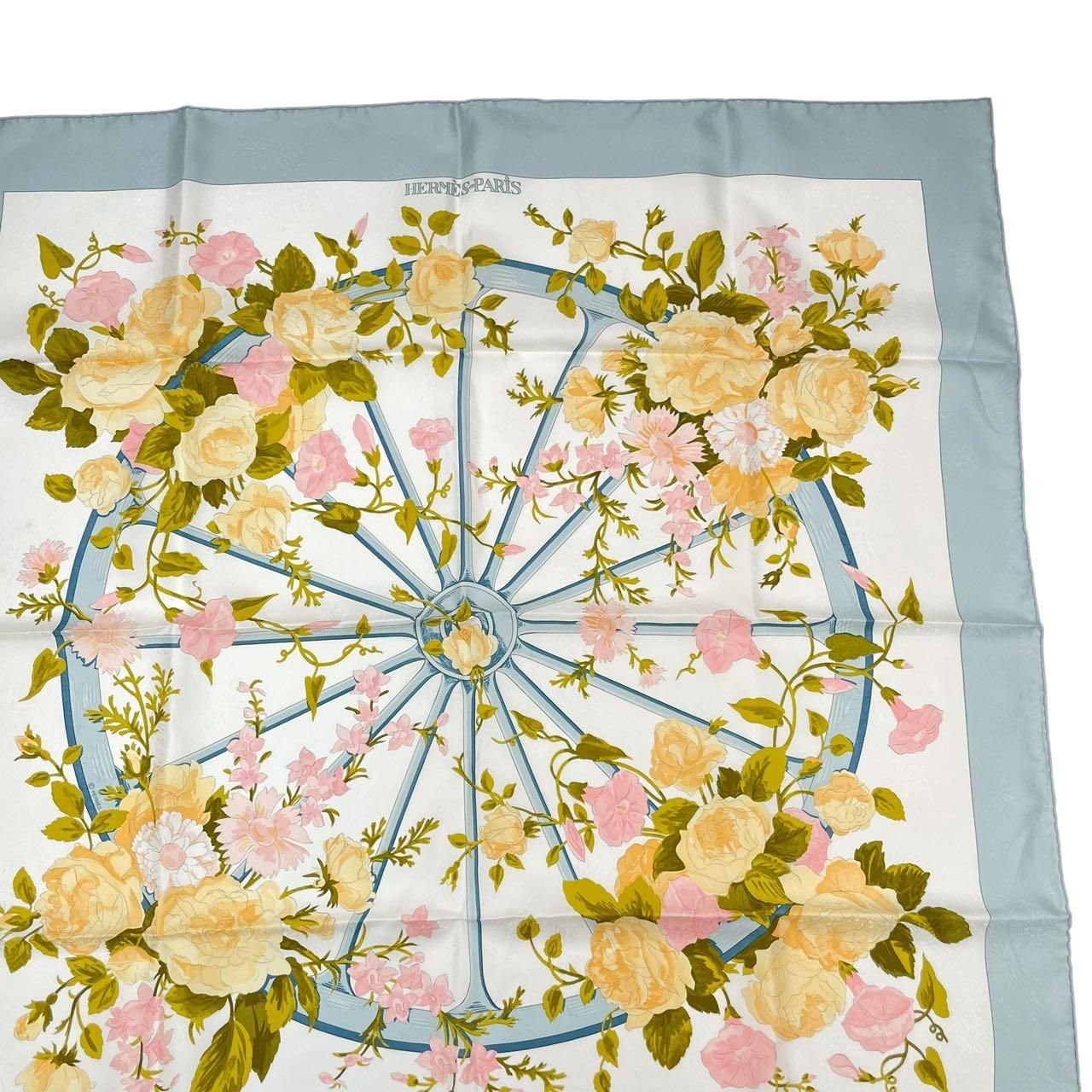美品 HERMES エルメス スカーフ シルク カレ90 ROMANTIQUE