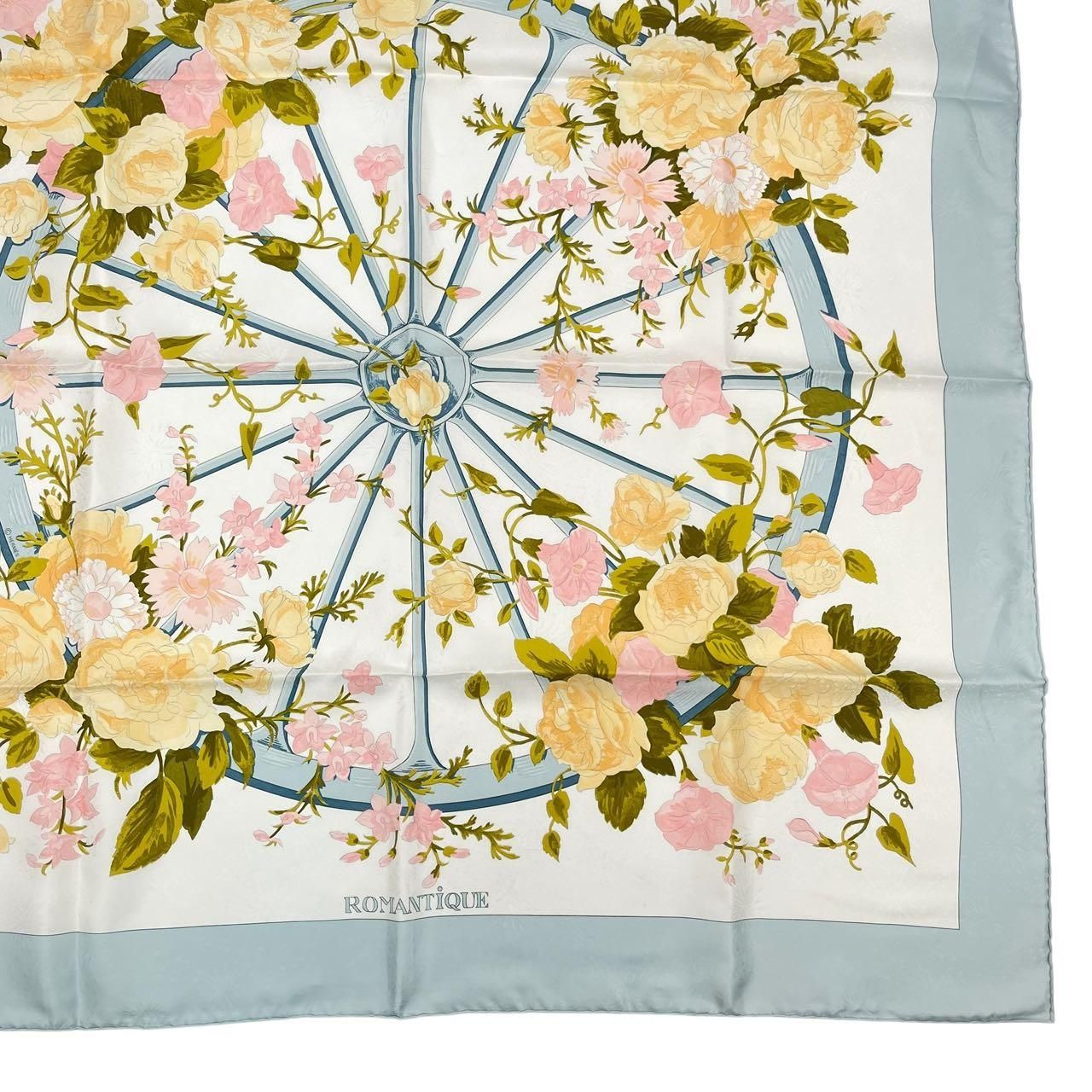美品 HERMES エルメス スカーフ シルク カレ90 ROMANTIQUE