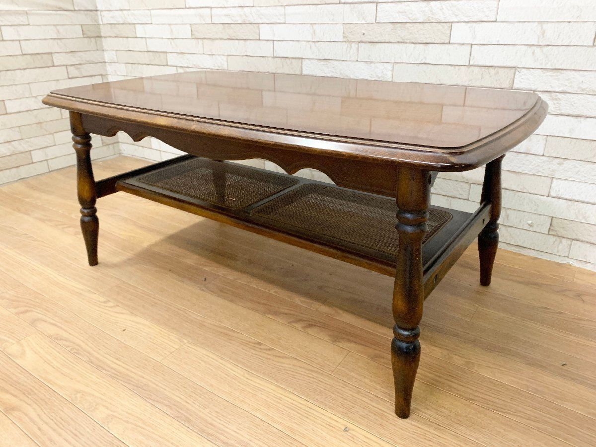 □カリモク karimoku コロニアル センターテーブル ローテーブル 机 棚