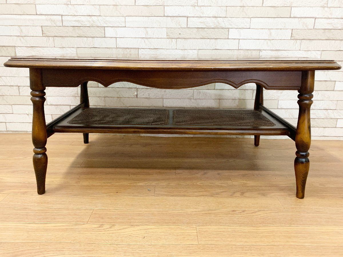 □カリモク karimoku コロニアル センターテーブル ローテーブル 机 棚