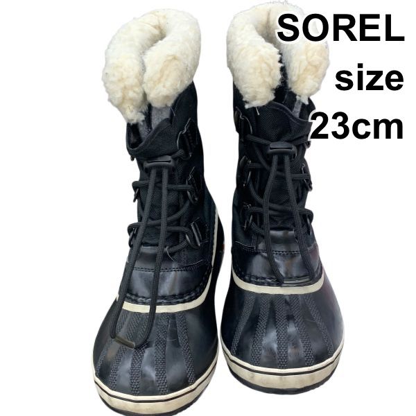 ソレル SOREL 靴 ブーツ カリブー ウォータープルーフ ボア 防水 黒 