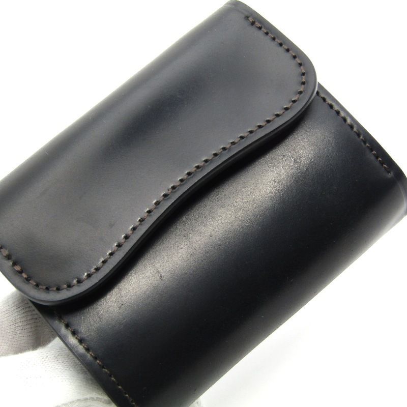 未使用 LAST CROPS ラストクロップス 三つ折り財布 シェルコードバン