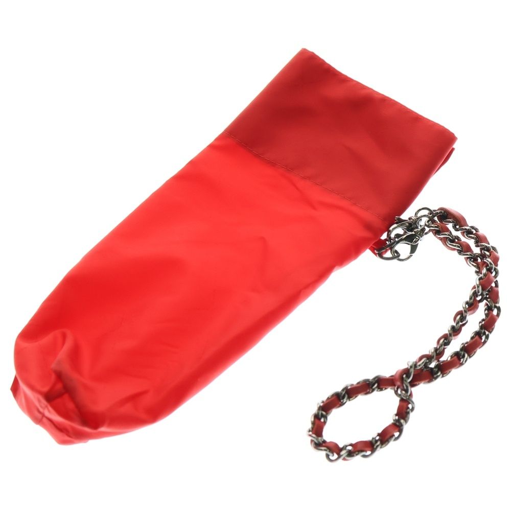 CHANEL (シャネル) ココマーク マトラッセ柄 折りたたみ傘 レッド