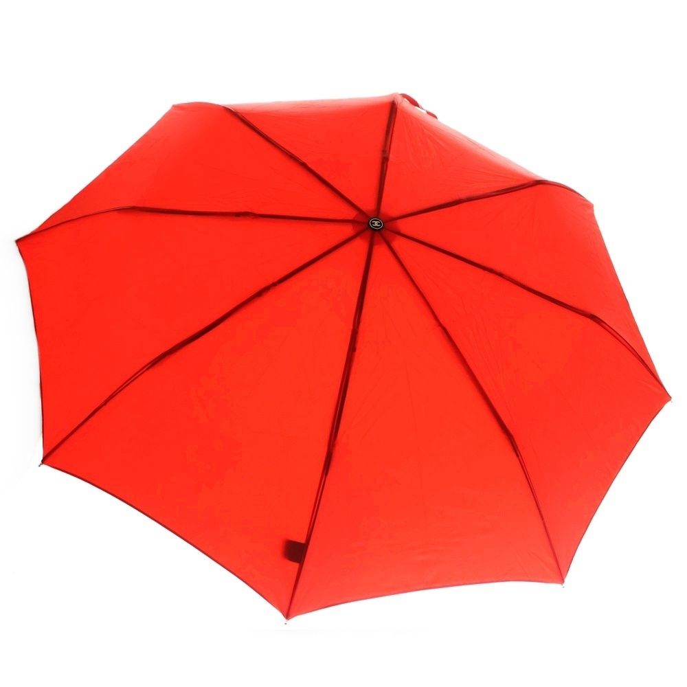 CHANEL (シャネル) ココマーク マトラッセ柄 折りたたみ傘 レッド