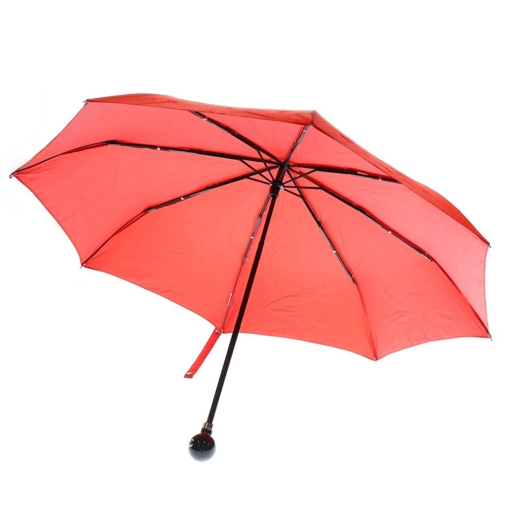 CHANEL (シャネル) ココマーク マトラッセ柄 折りたたみ傘 レッド