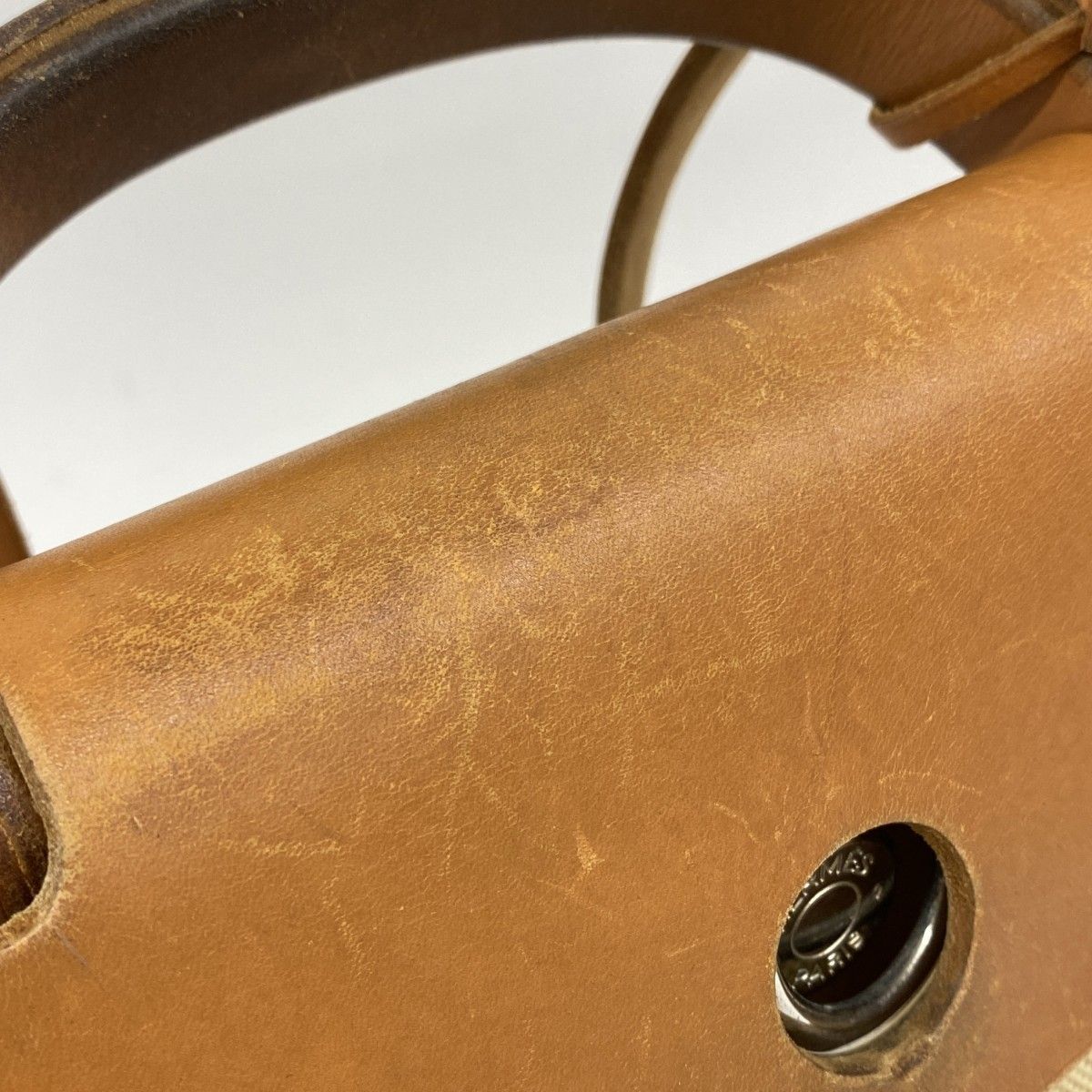 6ac2611】エルメス ハンドバッグ エールバッグMM トワルアッシュ  