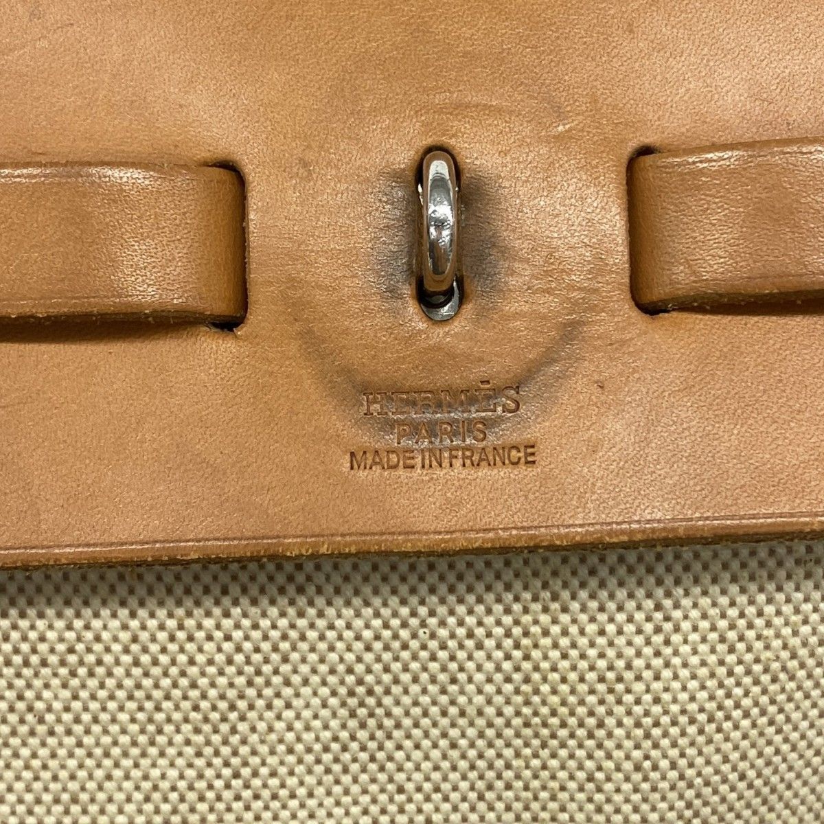 6ac2611】エルメス ハンドバッグ エールバッグMM トワルアッシュ  