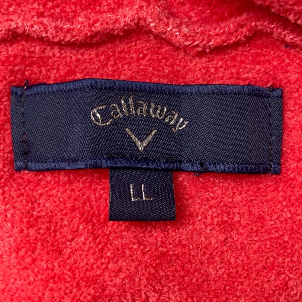 サイズ：LL CALLAWAY キャロウェイ  パイル パーカー  レッド系 [240101570120] ゴルフウェア メンズ ストスト サイズ：LL CALLAWAY キャロウェイ パイル パーカー レッド系