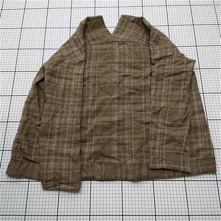 ◇ Θ パドカレ pas de calais チェック柄リネンジャケット 36 ベージュ