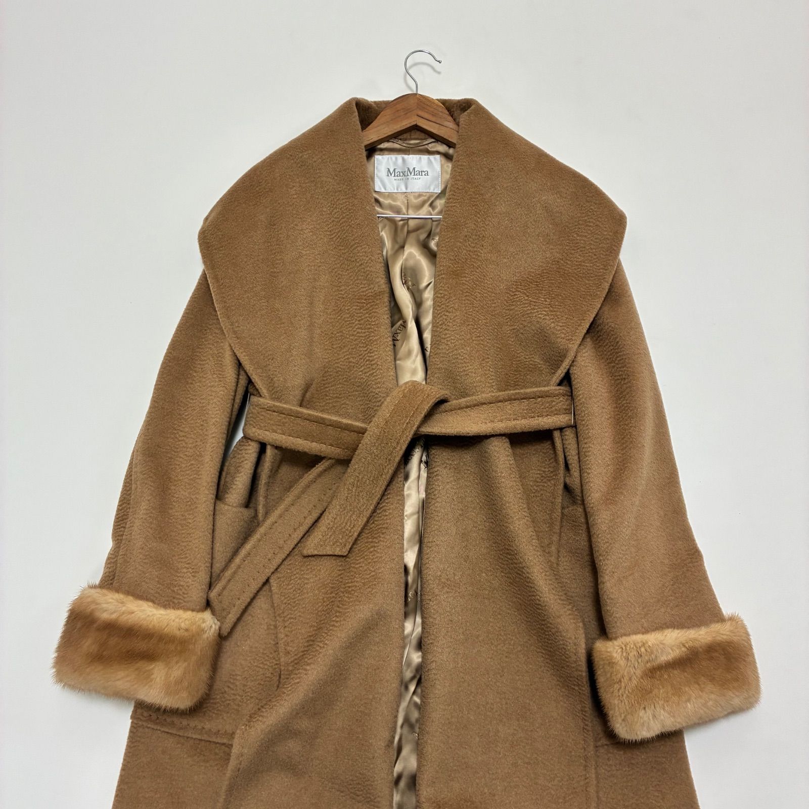 MaxMara マックスマーラ☆キャメル100% ミンクファー ロングコート