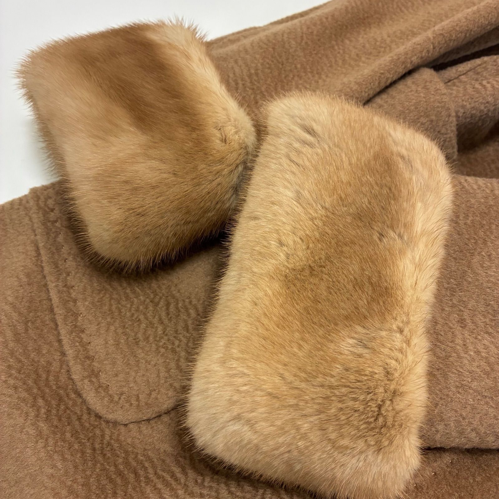 MaxMara マックスマーラ☆キャメル100% ミンクファー ロングコート