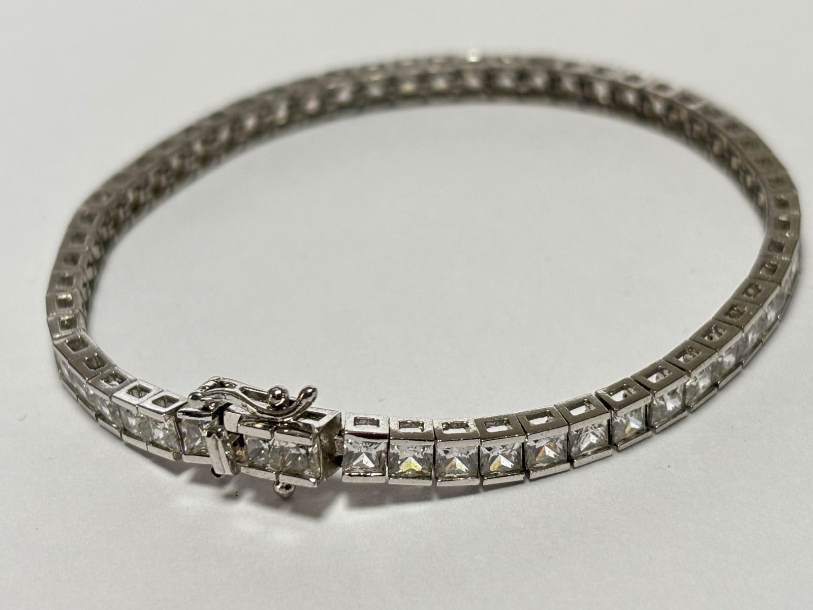 silver 925 テニスブレス ジルコニア ブレスレット 銀-新品 送料無料