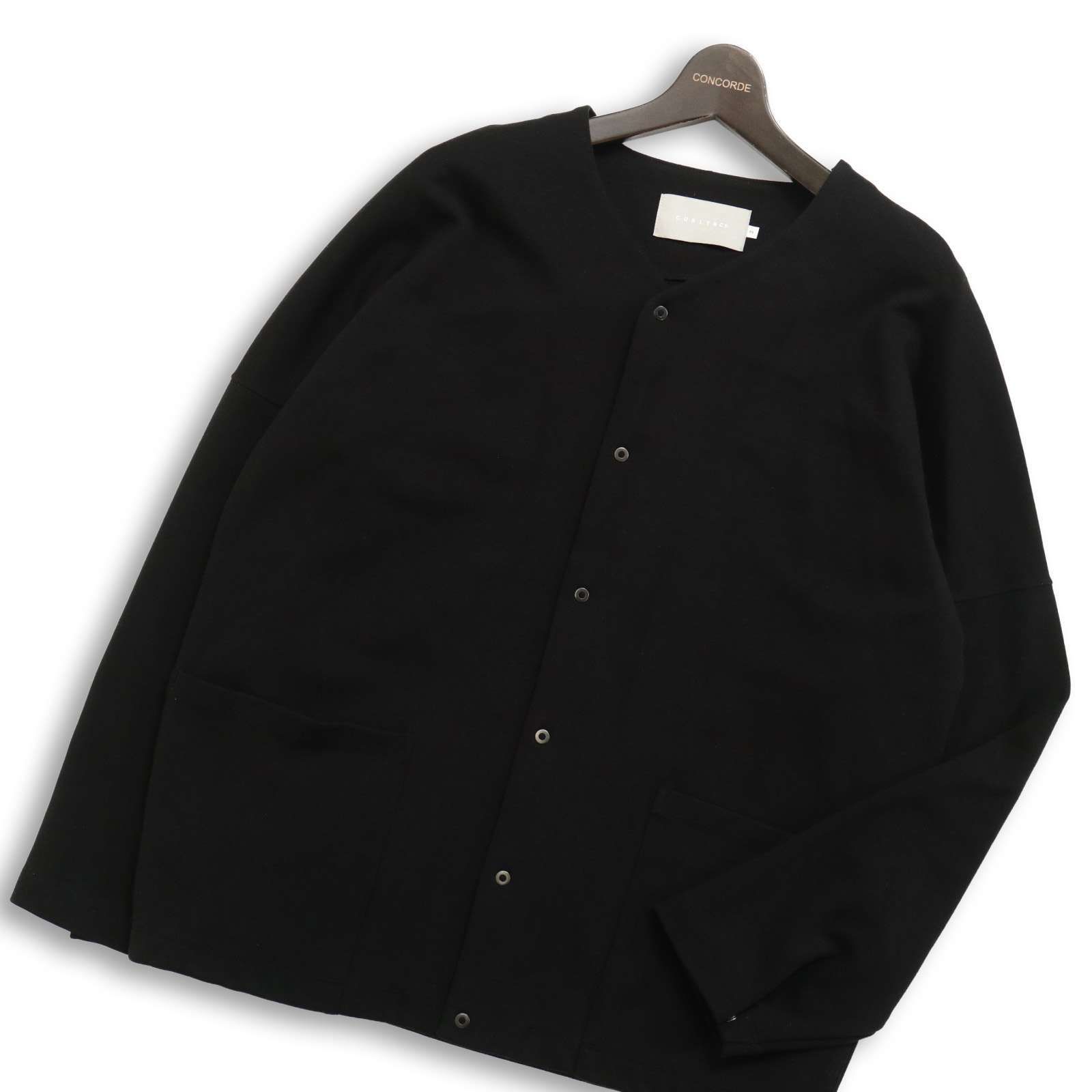✨未使用✨ CURLY カーリー　ノーカラー　ジャケット　カーディガン　Lサイズ CURLY & Co. カーリーアンドコー 秋冬 ウール混☆ ノーカラー