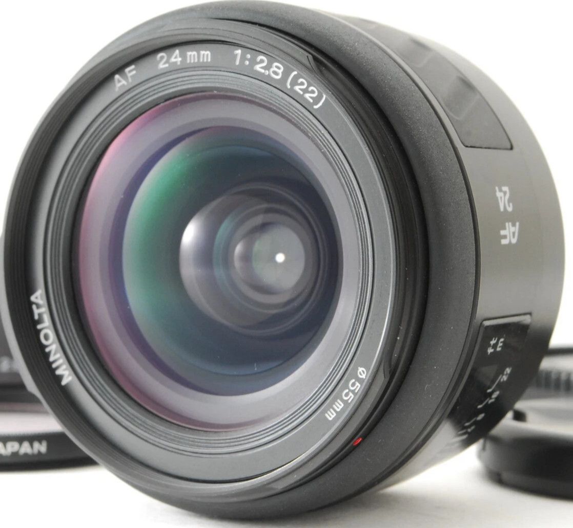 Minolta ミノルタ Af 24mm f/2.8 Black レンズ A-mount動作確認済み