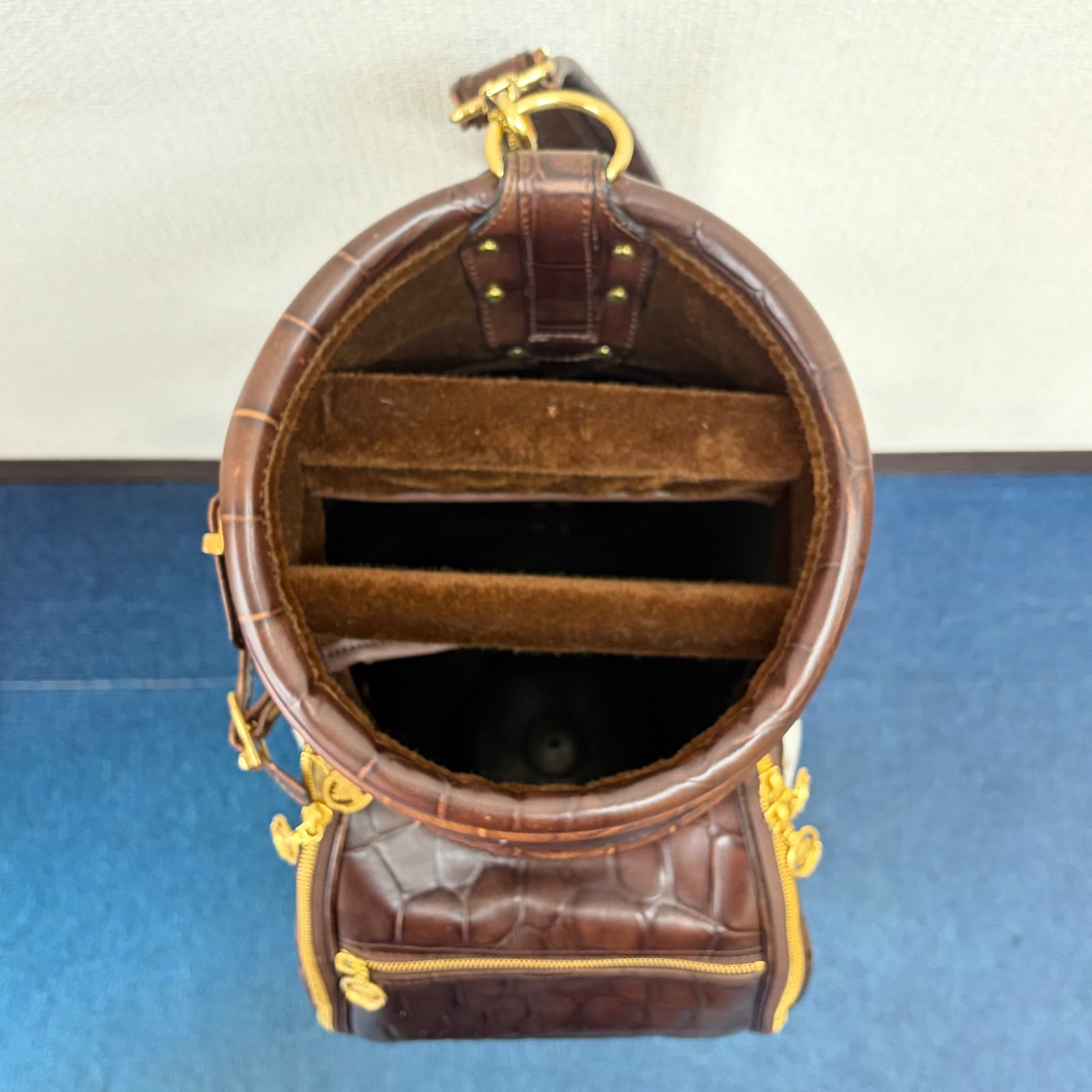 maruman ブラウンキャディバッグ m223963様専用【超希少 美品⭐️本革・クロコダイル型押し】 maruman