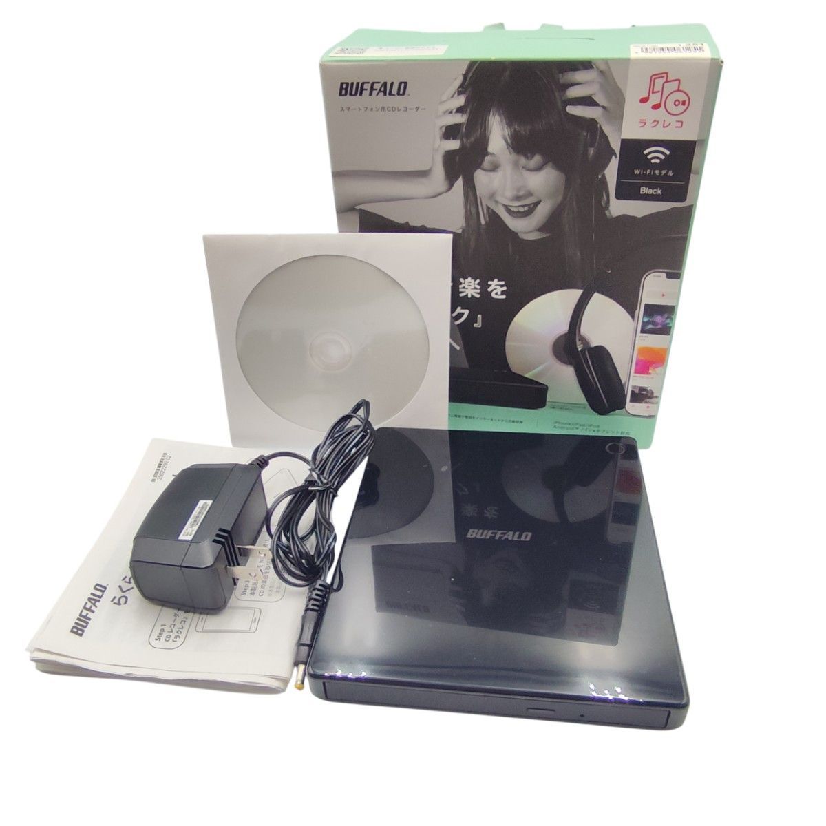 BUFFALO ラクレコ RR-W1-BK ブラック BUFFALO スマートフォン用CD
