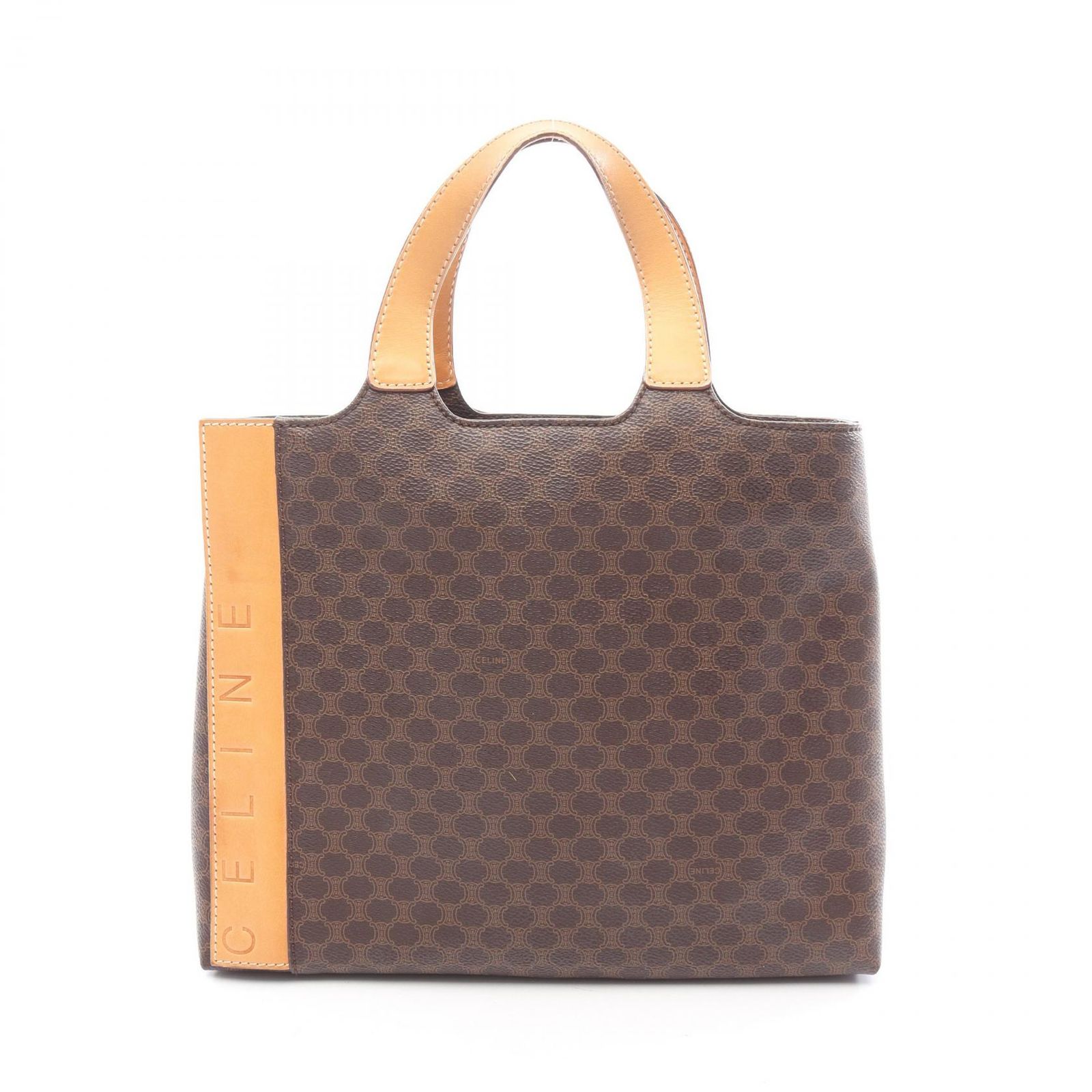 セリーヌ CELINE ハンドバッグ マカダム ダークブラウン/ブラウン PVC