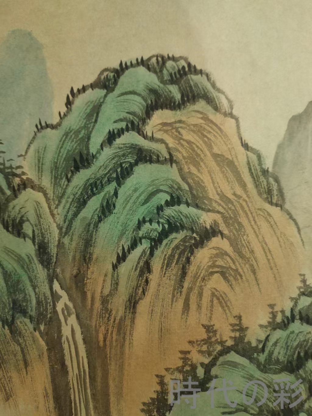 中国古美術.明時代.唐寅款.山水図.宣紙画.三尺手描き.肉筆.掛け軸.絵画